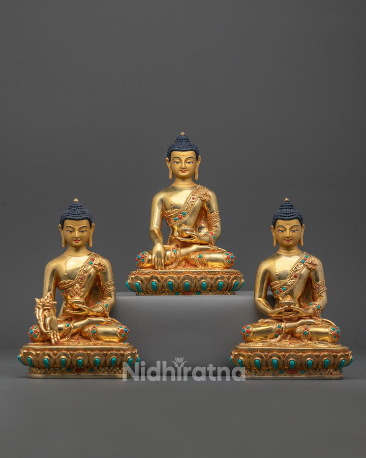 Three Buddha Set | Handmade Patan Nepal Buddhist Art