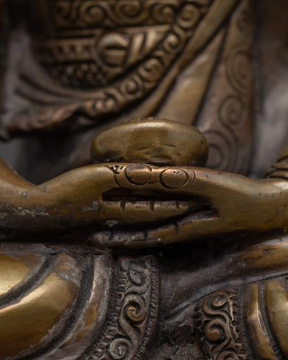 Copper Three Buddha Set Statue | Antique Artwork from Nepal