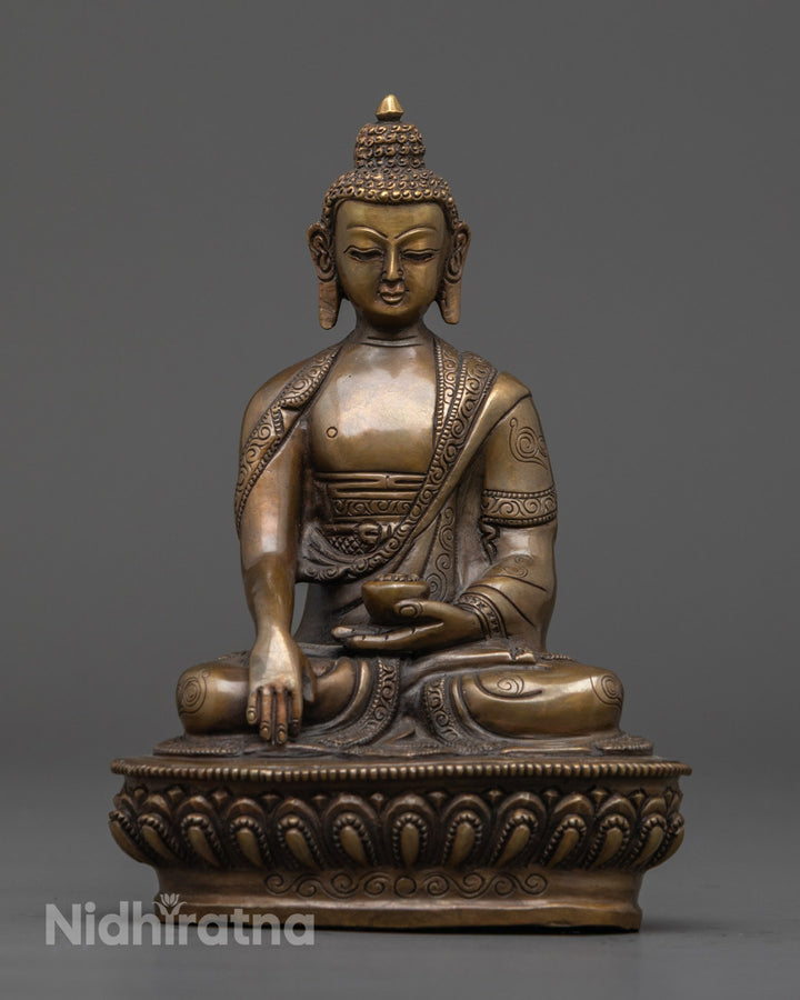 Copper Three Buddha Set Statue | Antique Artwork from Nepal