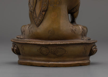 Copper Three Buddha Set Statue | Antique Artwork from Nepal