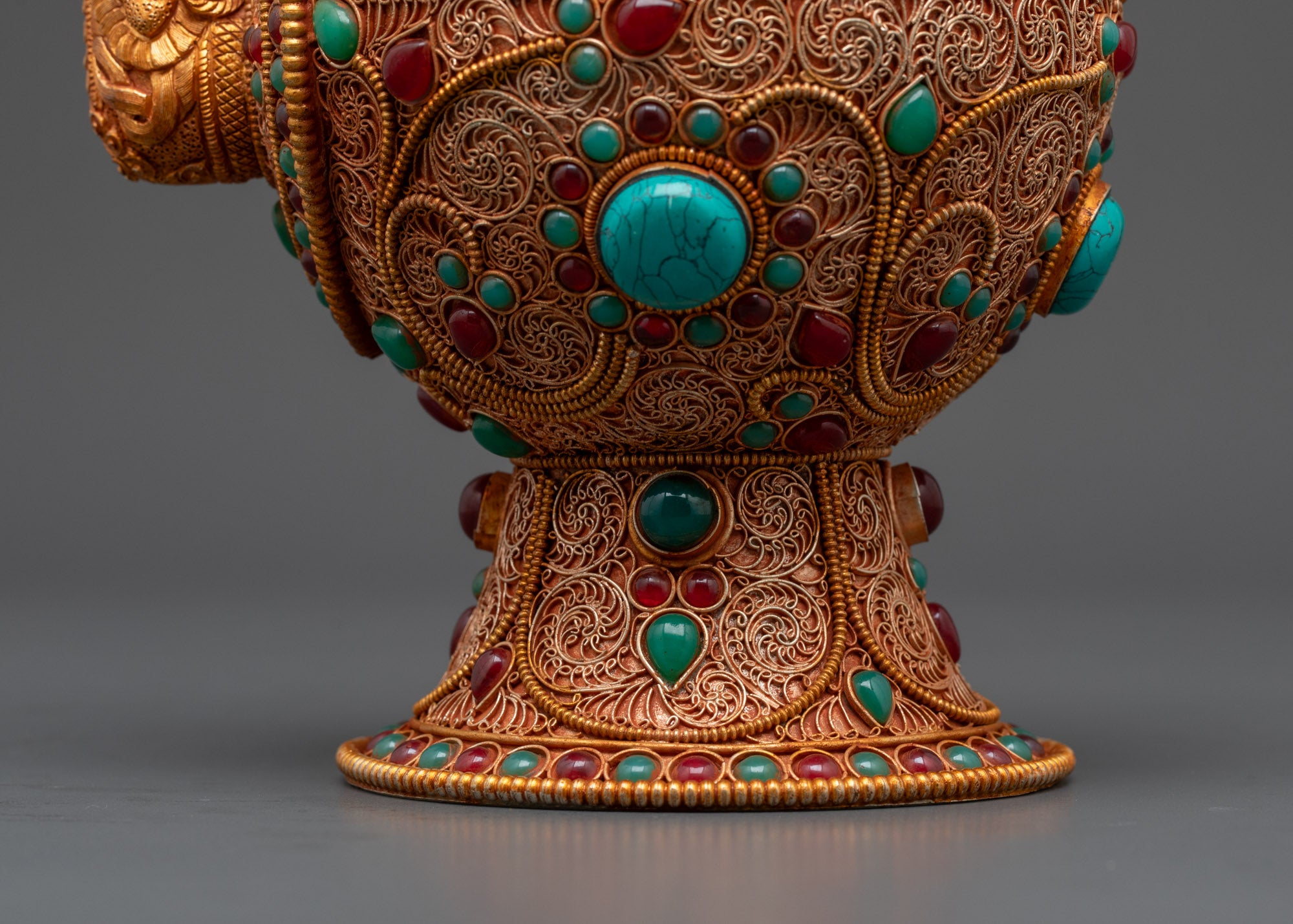 Exquisite Tibetan Bhumba | Copper Ritual Vessel for Buddhist Offerings