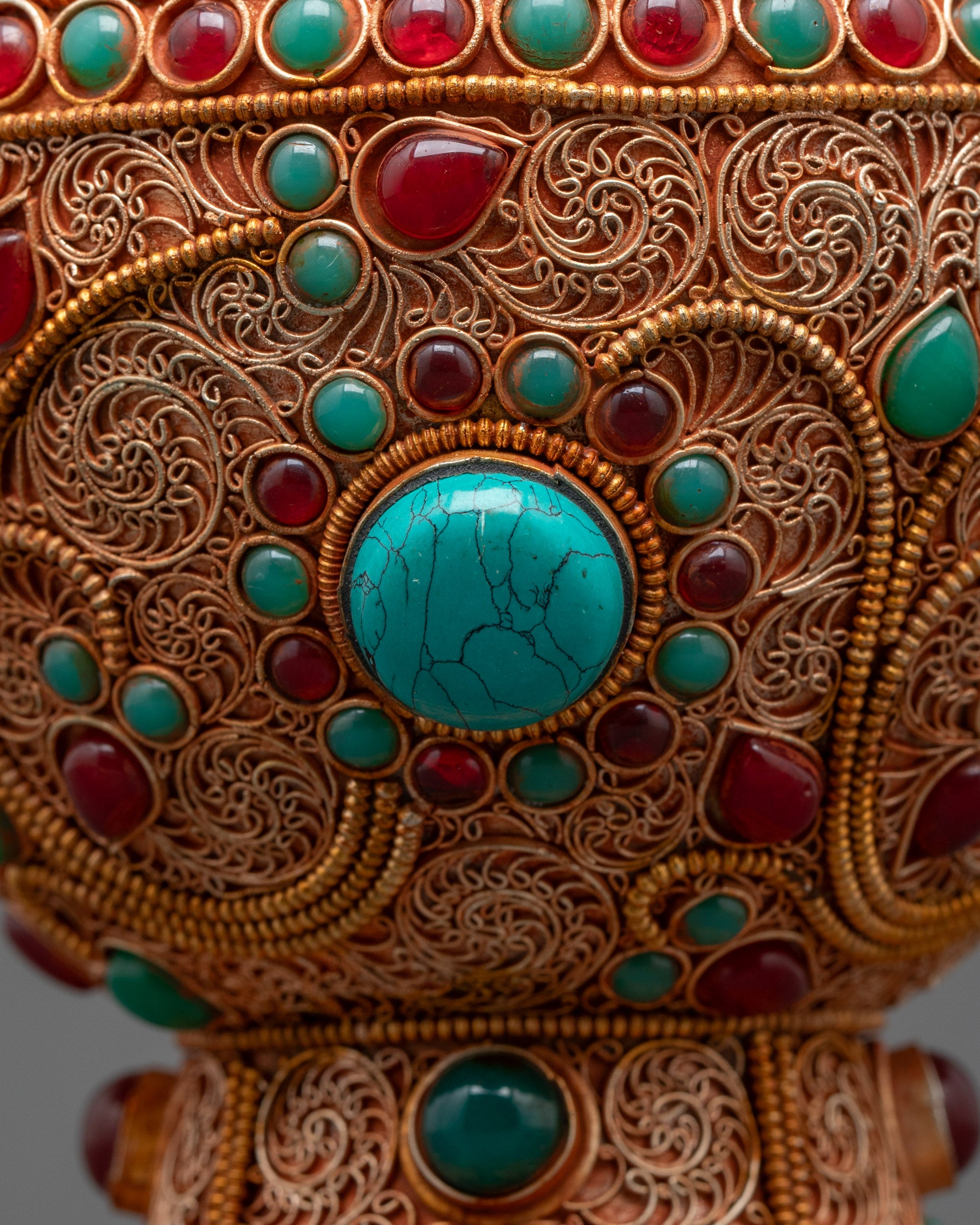 Exquisite Tibetan Bhumba | Copper Ritual Vessel for Buddhist Offerings