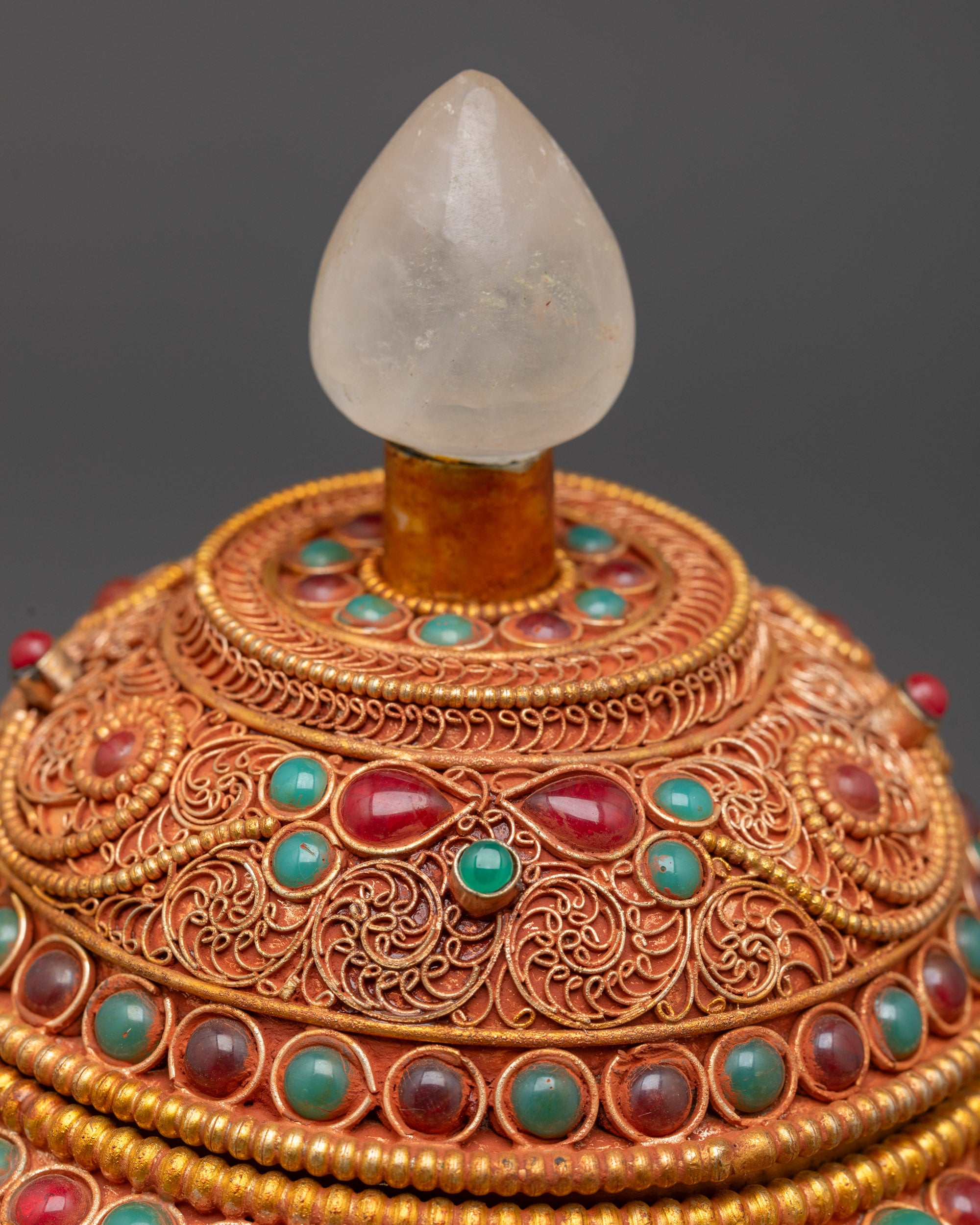 Handcrafted Turquoise Neshi Rice Pot | Buddhist Rites and Rituals