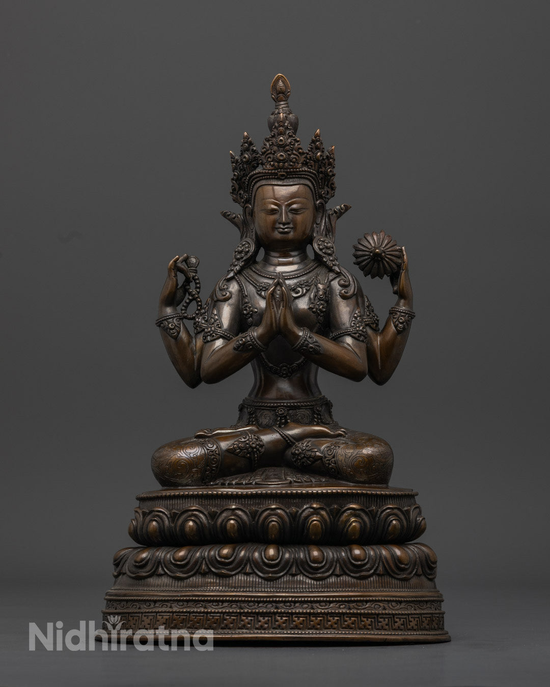 Tibetan Chenrezig Statue | Four-Armed Avalokiteshvara