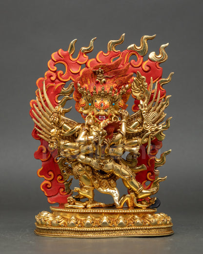 Tibetan Vajrakilaya Statue gold fire-gilded copper Himalayan Buddhist art