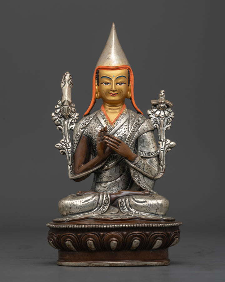 Oxidized Tsongkhapa Set: The Embodiment of Wisdom and Compassion