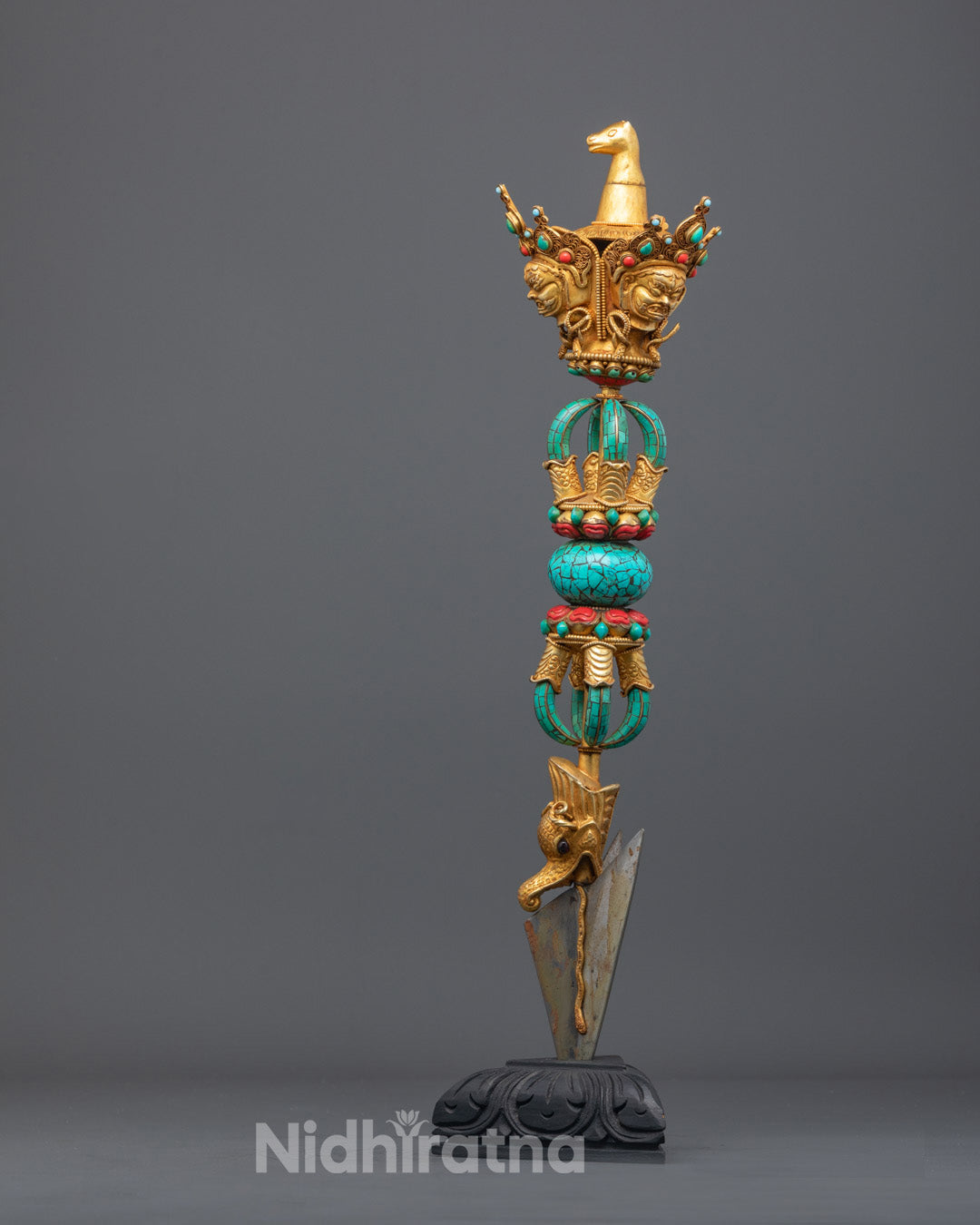 Top-down view of Phurba dagger symbolizing energy transmutation and protection