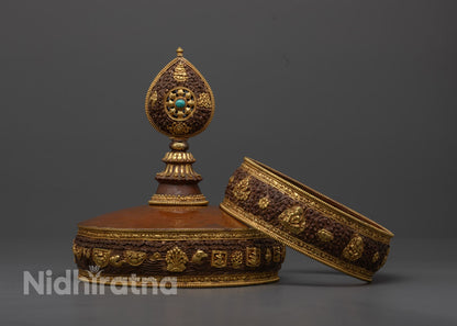 Top View of Ratna Mandala Set on Copper Base
