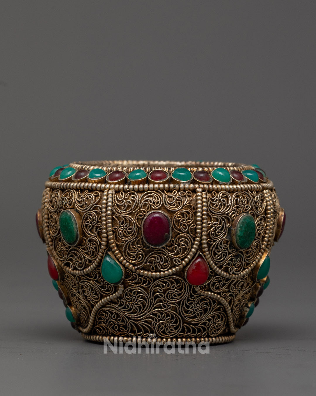 Traditional Copper Crock Ricepot for Tibetan Buddhist Offerings