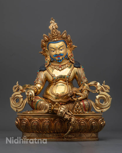 Traditional Dzambhala Statue | Hand-Carved Dzambhala Sculpture