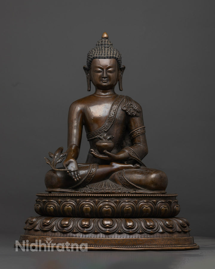 Traditional Medicine Buddha Statue | Oxidized Copper