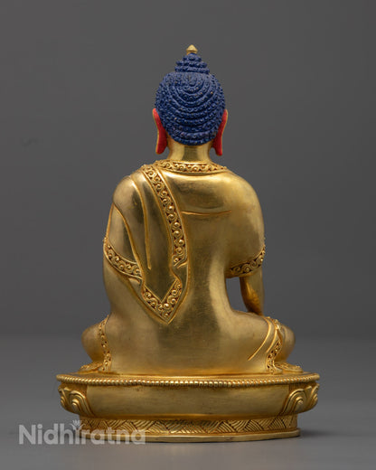 Traditional Nepalese Shakyamuni Buddha art piece radiating peace, wisdom, and divine presence for meditation and spiritual spaces