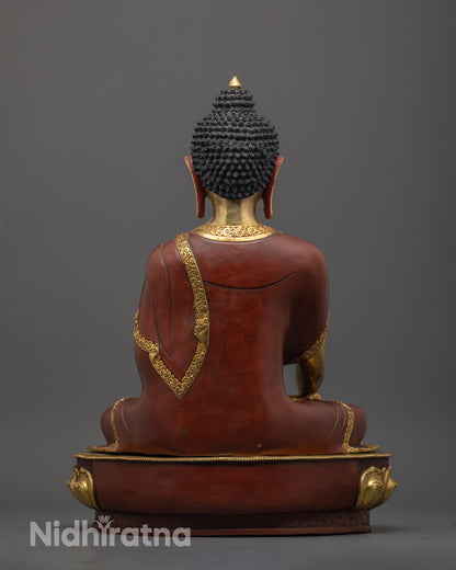 Traditional Nepalese Shakyamuni Buddha sculpture symbolizing enlightenment