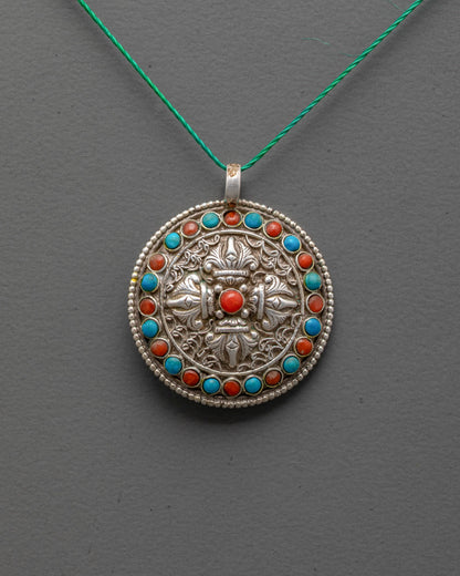 Traditional Vajra Locket Necklace | Handmade Tibetan Amulet