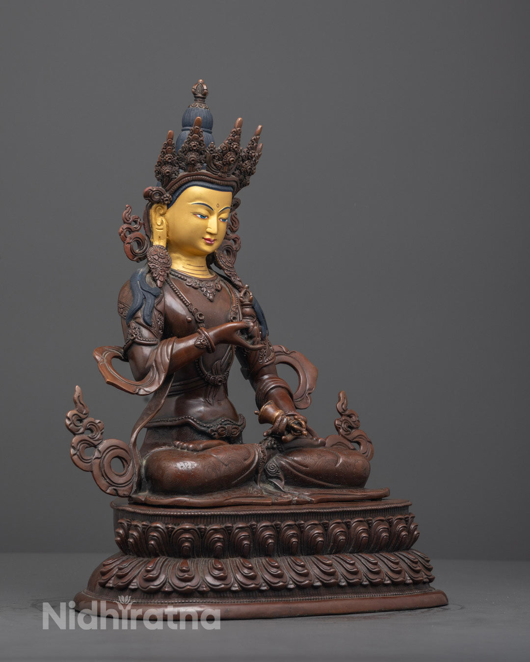 Traditional Vajrasattva statue featuring a hollow chamber for consecration, symbolizing spiritual purification.