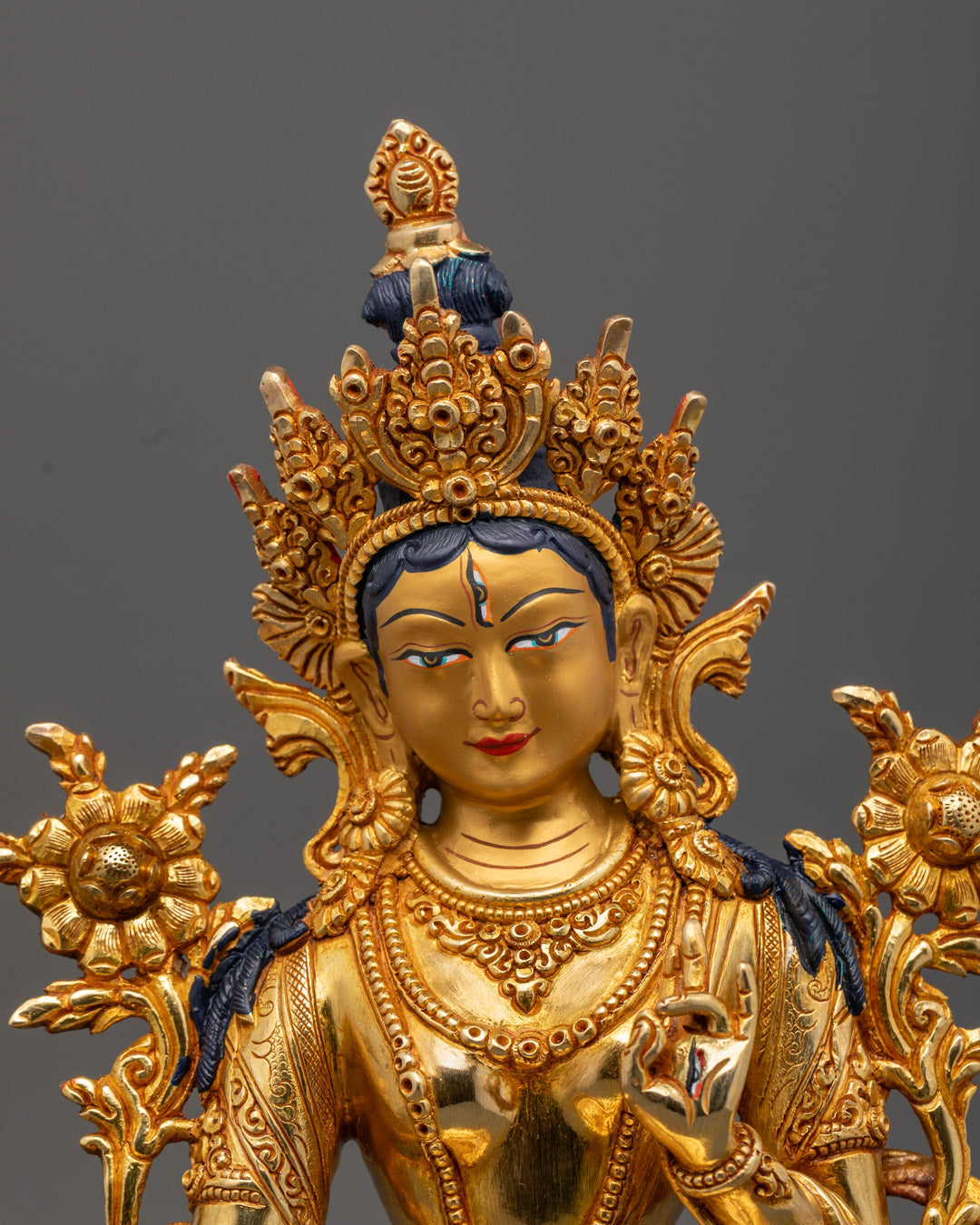 Traditional White Tara sculpture with hollow chamber for auspicious mantras, handcrafted by Nepalese artisans