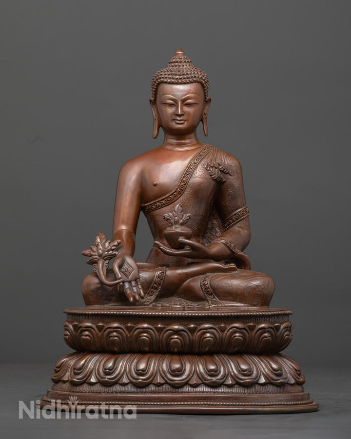 Traditionally Crafted Oxidized Medicine Buddha Statue