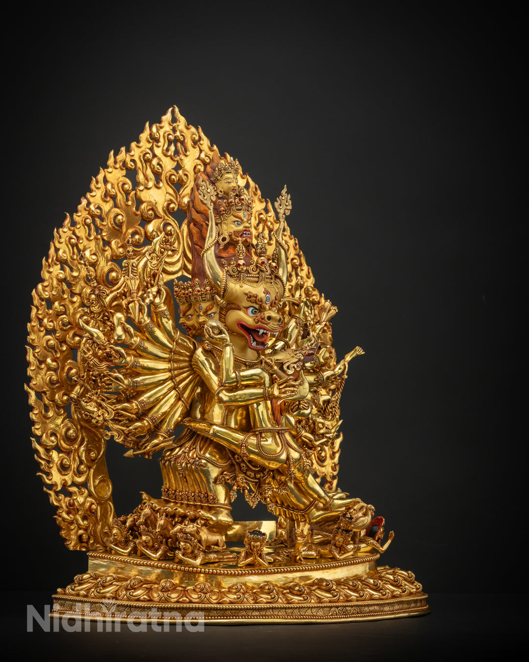 Traditionally Hand-Carved Sacred Yamantaka Statue | Hand-Made from Nepal