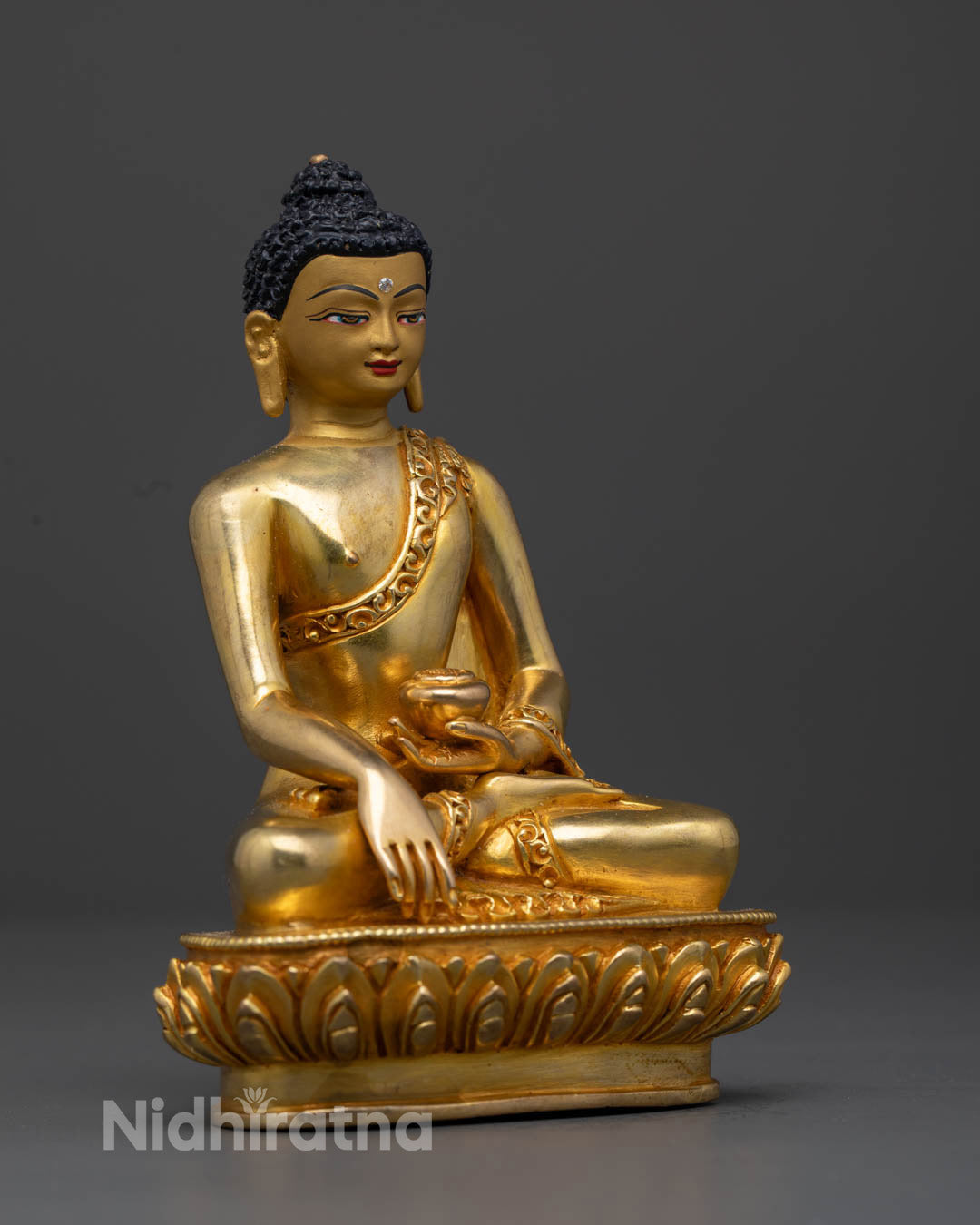 Traditionally Hand-Carved Shakyamuni Buddha Statue | Meditation Decor