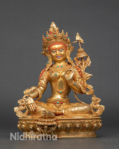 Tronyer Chenmo Wrathful Frowning Tara gold statue fierce Buddha manifestation