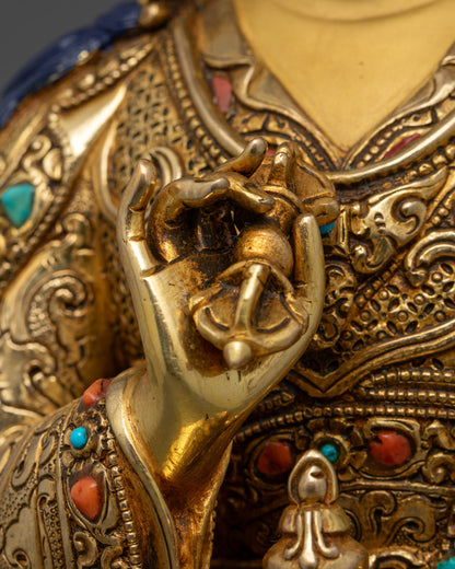 12" Guru Tsokye Dorje Set | 24K Gold Fire-Gilded Sculpture Collection