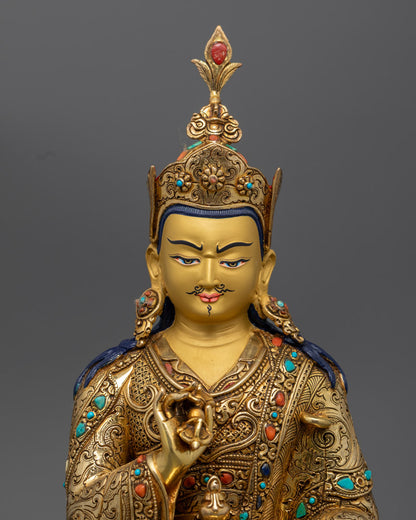Sacred Guru Tsokye Dorje Statue | 24K Gold Gilded Copper