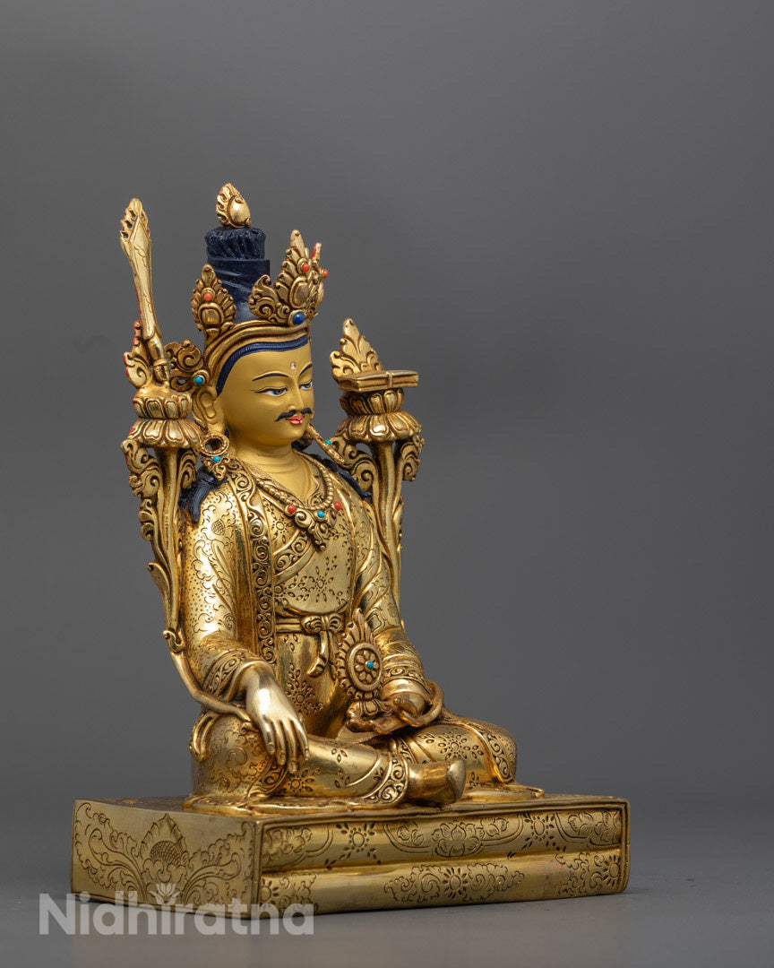 12" Guru Tsokye Dorje Set | 24K Gold Fire-Gilded Sculpture Collection
