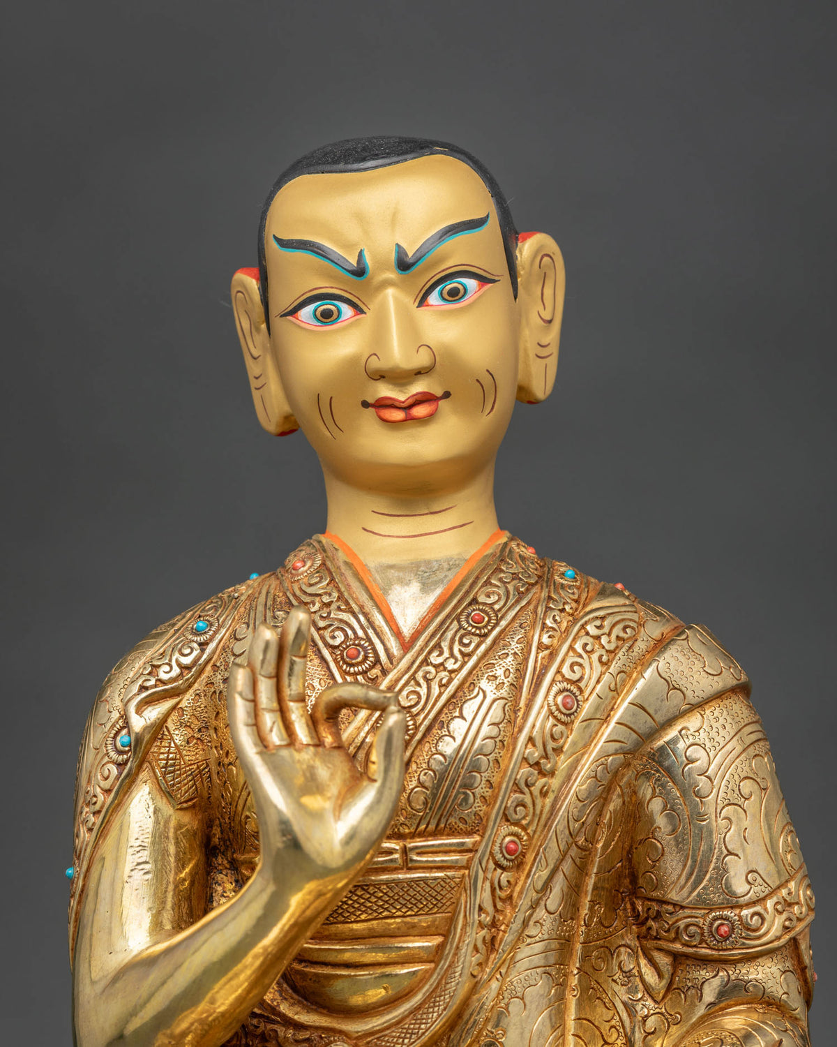 Tsongkhapa Buddhist Altar Statue Set | Traditional Nepalese Art