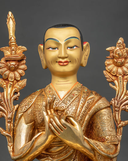 Tsongkhapa Buddhist Altar Statue Set | Traditional Nepalese Art