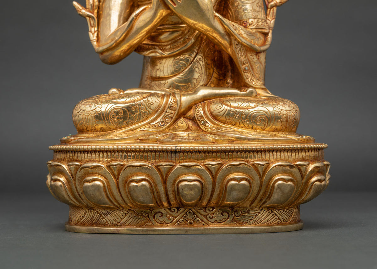 Tsongkhapa Buddhist Altar Statue Set | Traditional Nepalese Art