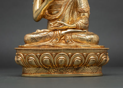 Tsongkhapa Buddhist Altar Statue Set | Traditional Nepalese Art