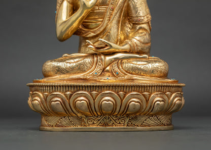 Tsongkhapa Buddhist Altar Statue Set | Traditional Nepalese Art