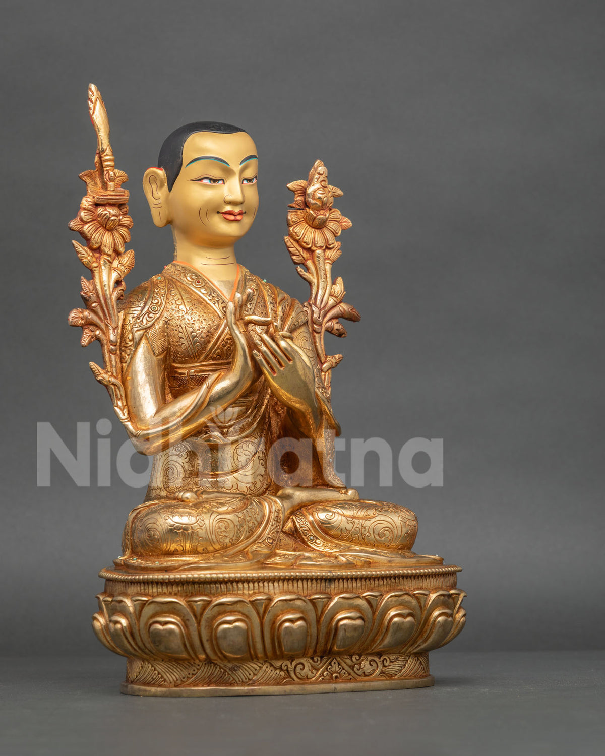 Tsongkhapa Buddhist Altar Statue Set | Traditional Nepalese Art