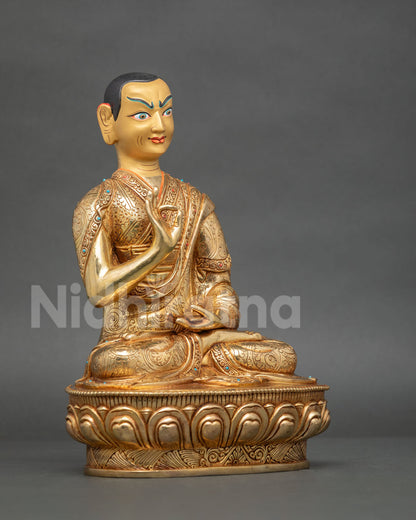 Tsongkhapa Buddhist Altar Statue Set | Traditional Nepalese Art