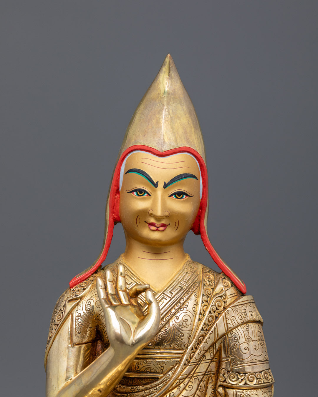 Handcrafted Tsongkhapa Set Statues | Himalayan Buddhist Art