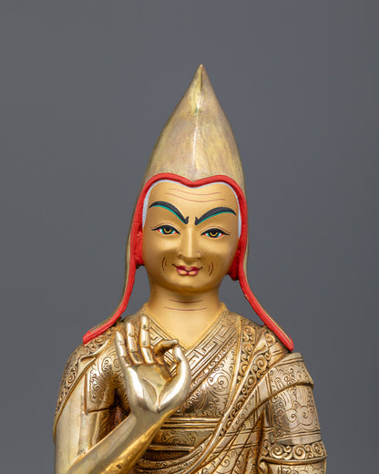 Handcrafted Tsongkhapa Set Statues | Himalayan Buddhist Art