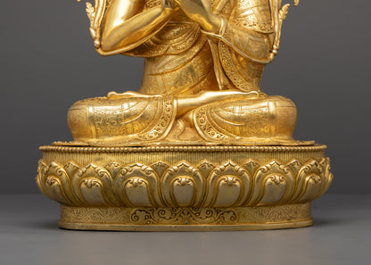 Handcrafted Tsongkhapa Statue Set | Spiritual Statues for Worshiping