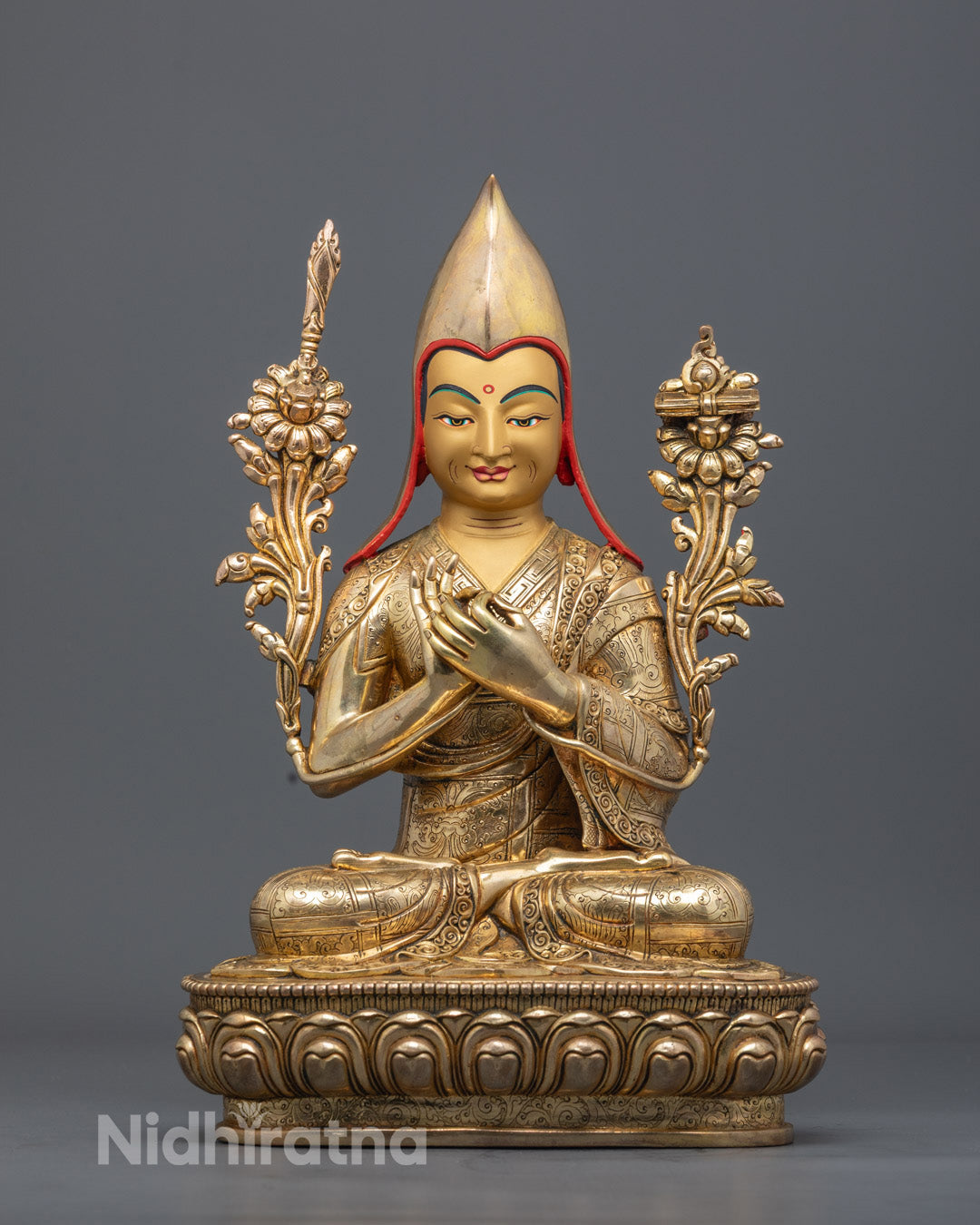 Handcrafted Tsongkhapa Set Statues | Himalayan Buddhist Art