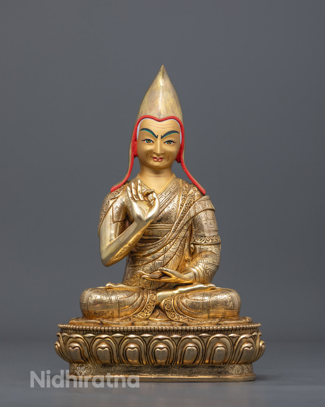 Handcrafted Tsongkhapa Set Statues | Himalayan Buddhist Art