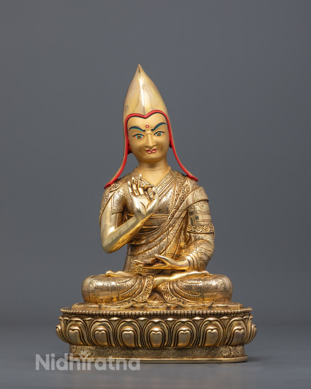 Handcrafted Tsongkhapa Set Statues | Himalayan Buddhist Art