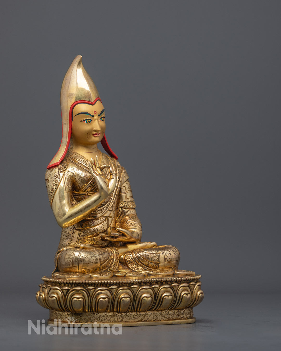 Handcrafted Tsongkhapa Set Statues | Himalayan Buddhist Art
