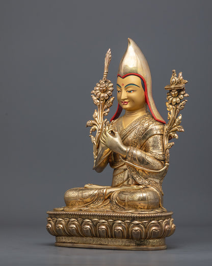 Handcrafted Tsongkhapa Set Statues | Himalayan Buddhist Art