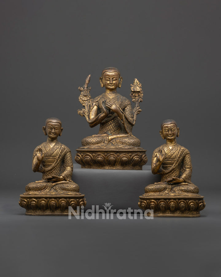 Tsongkhapa Set Statue | Sacred Tibetan Buddhist Masterpiece for Meditation