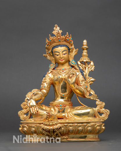 Tsugtor Namgyalma detailed side close up, showing symbolic hand gestures and posture