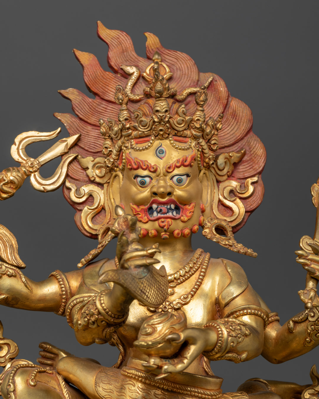 4 Armed Mahakala with consort | Powerful Guardian Deity