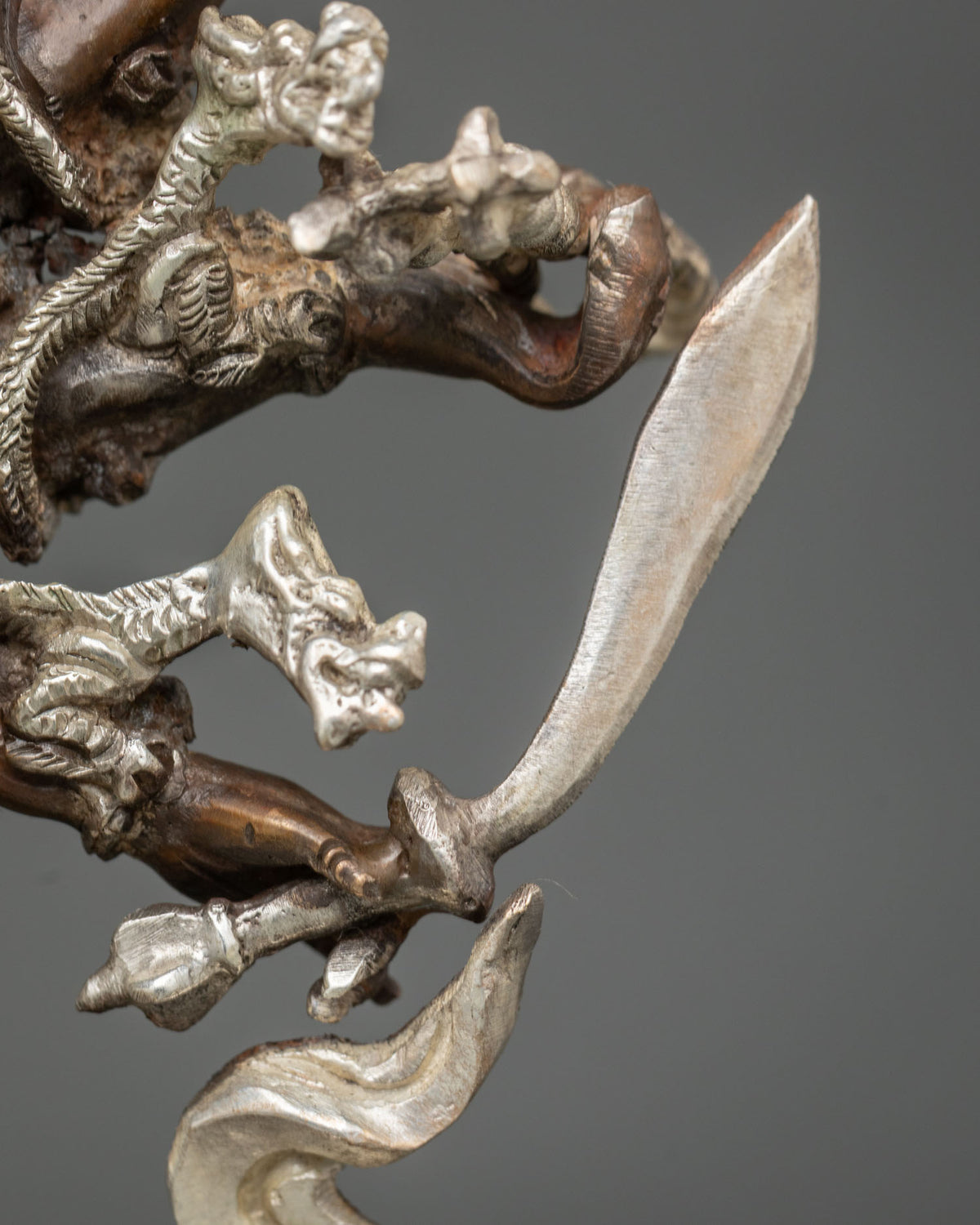 Handcrafted Ucchusma Statue | Chemically Oxidized Copper Sculpture