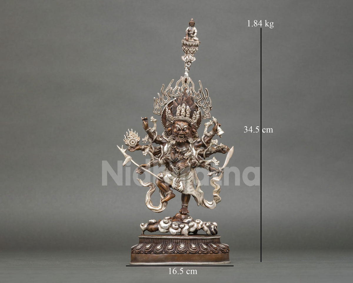 Handcrafted Ucchusma Statue | Chemically Oxidized Copper Sculpture