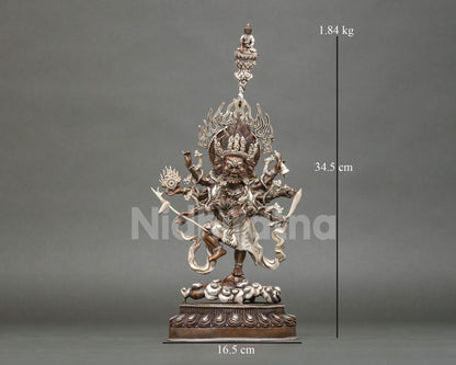 Handcrafted Ucchusma Statue | Chemically Oxidized Copper Sculpture