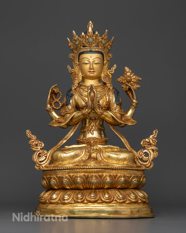 Unique Chenrezig Statue | Four-Armed Avalokiteshvara