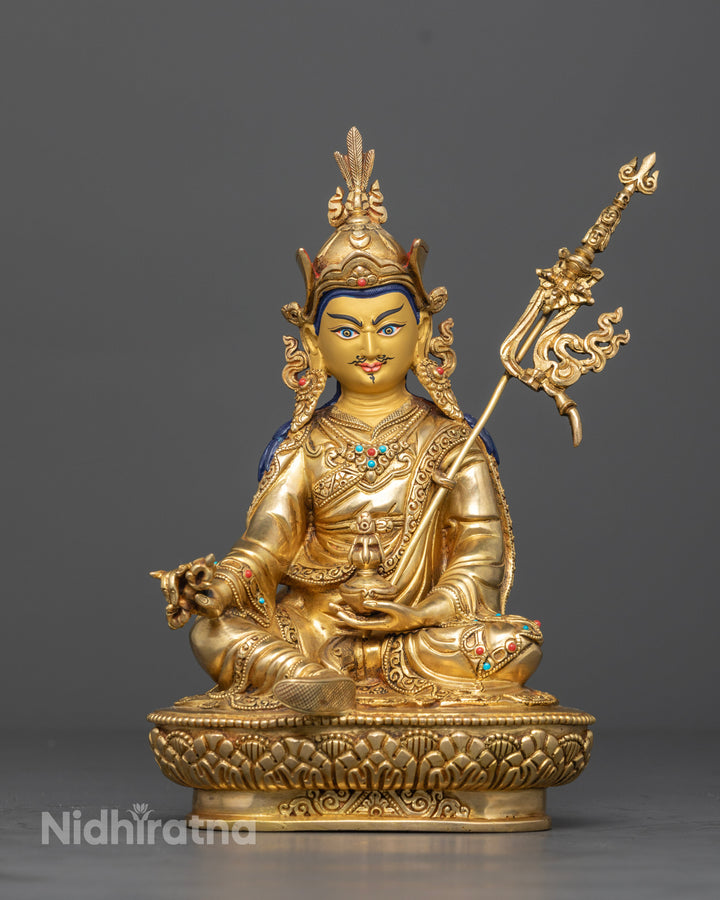 24k Gold-Plated Guru Rinpoche Statue | Symbol of Enlightenment